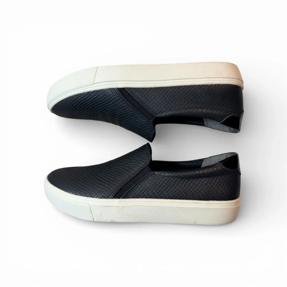 Dr Scholls Be Free Black Snake Embossed Slip On Sneaker SZ 8.5 Women's - Picture 4 of 6